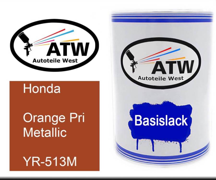 Honda, Orange Pri Metallic, YR-513M: 500ml Lackdose, von ATW Autoteile West.